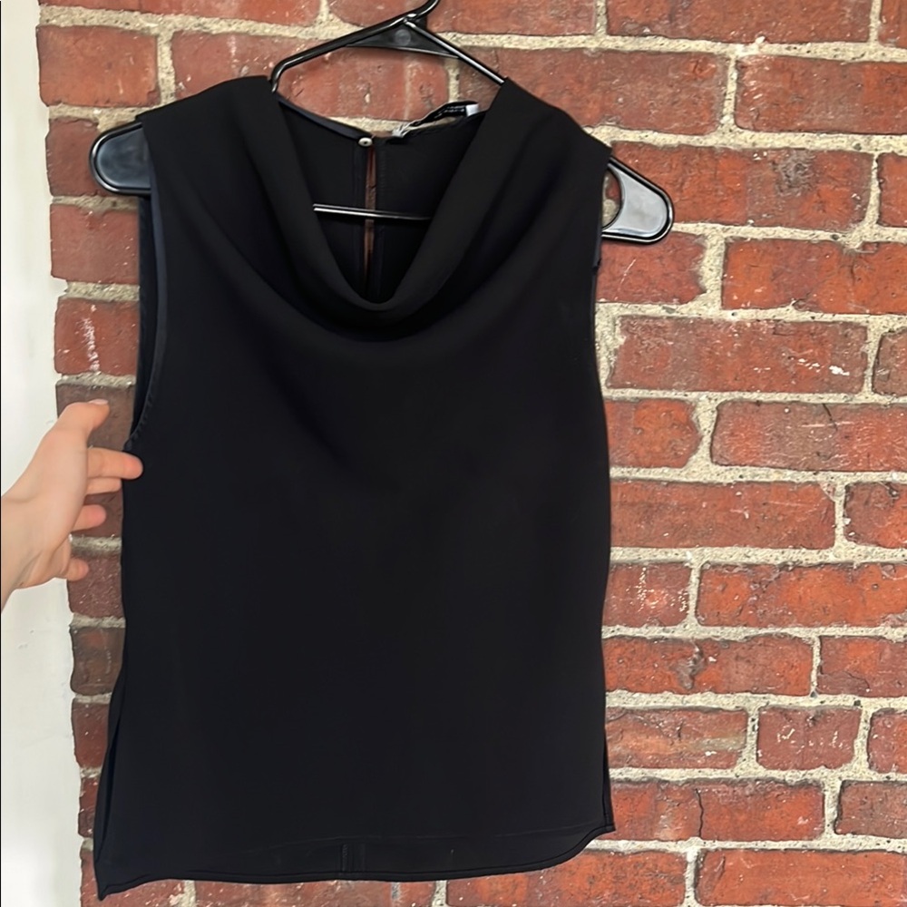 Zara black blouse with Cowl Neck